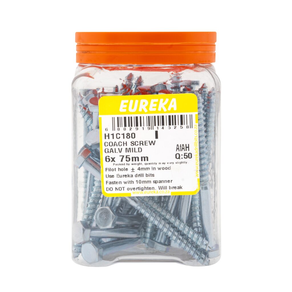 Coach Screw Galv Mild 6X75Mm Q.50