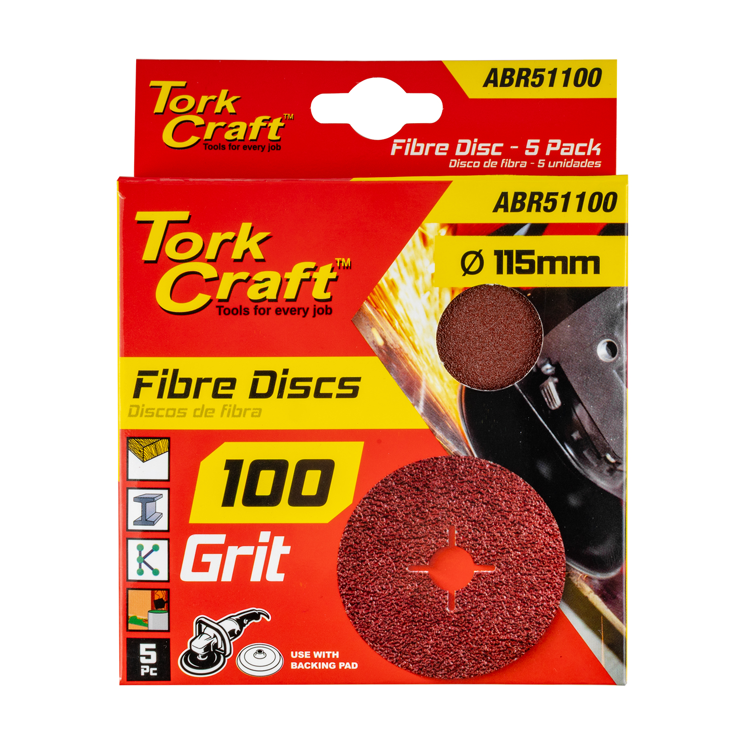Fibre Disc 115Mm 100 Grit (5)