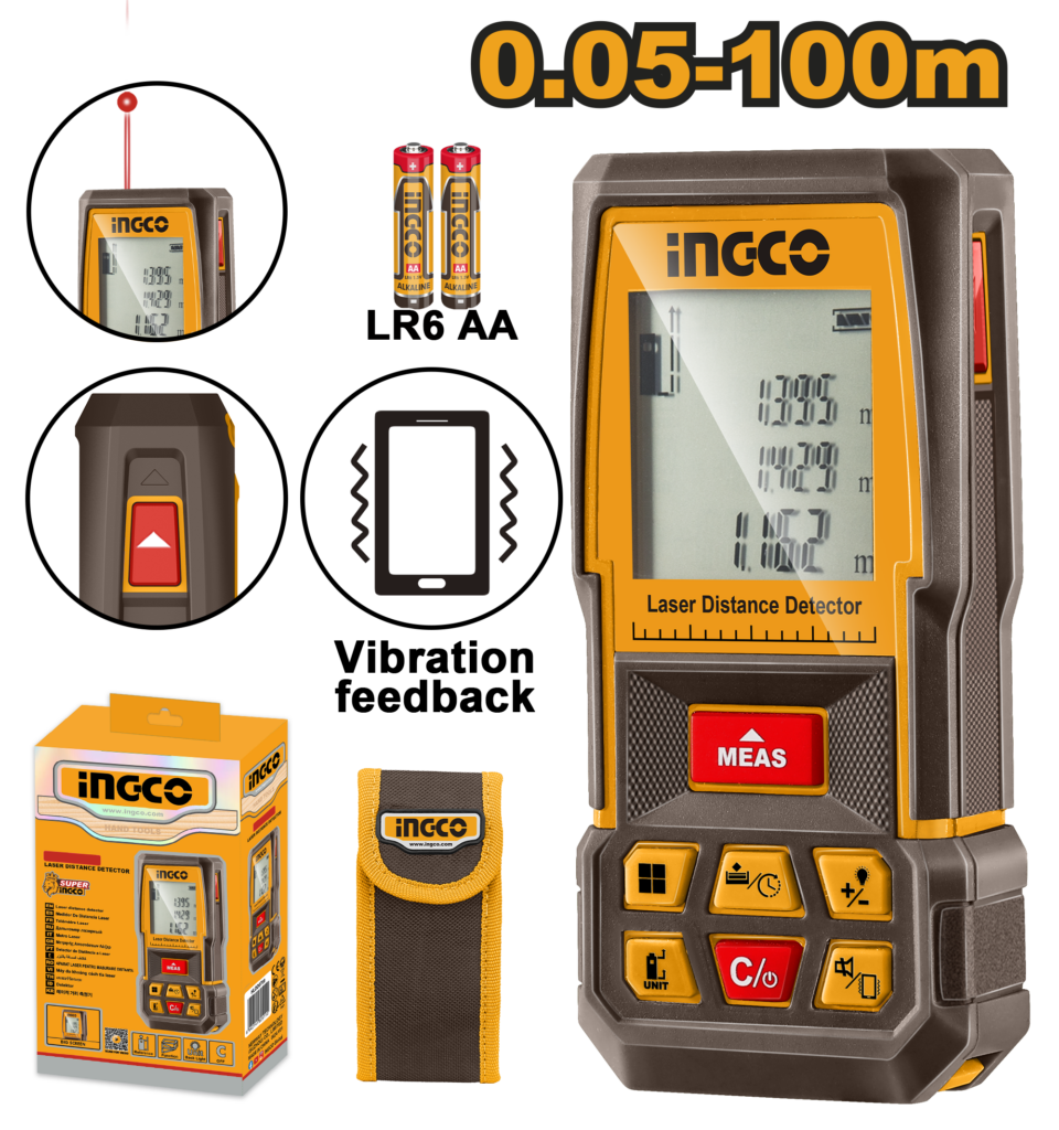 Ingco Laser Distance Detector 0.5-100M