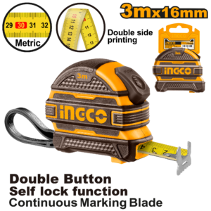 Ingco Tape Measure 3Mx16Mm R/Case