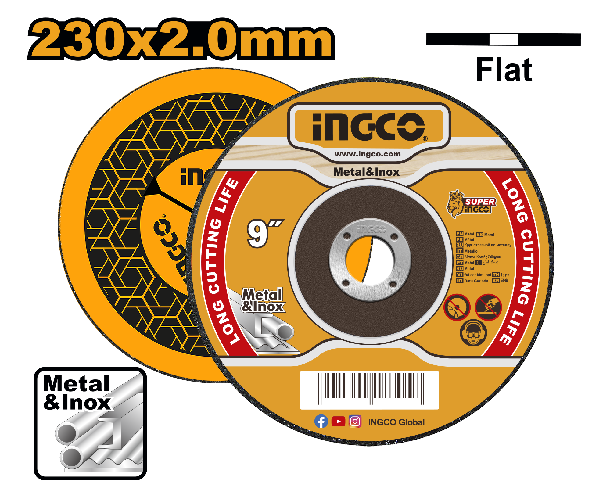 Ingco Cutting Disc 230X2X22.2Mm