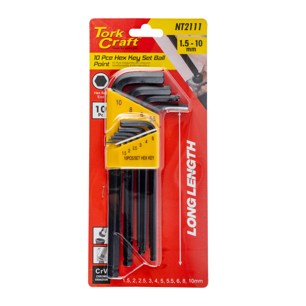 Hex Key Set 10 Pc Ball Point