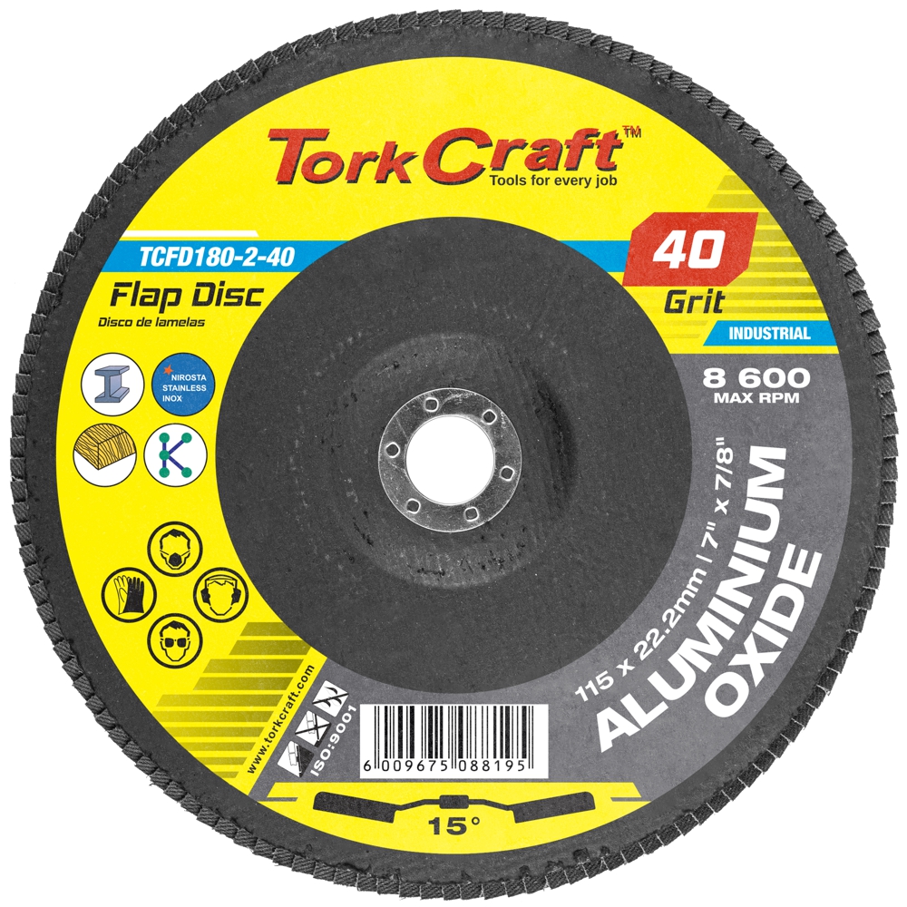 Disc Flap 15Deg 180Mmx40 Grit
