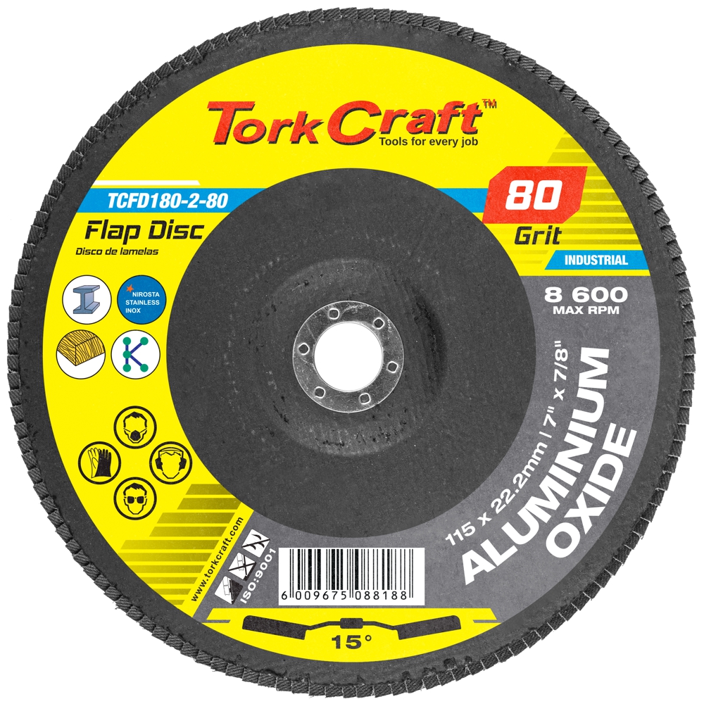 Disc Flap 15Deg 180Mmx80 Grit