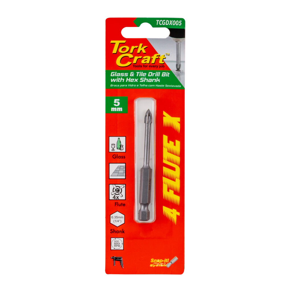 Glass&Tile Drill 5Mm 4 Flute