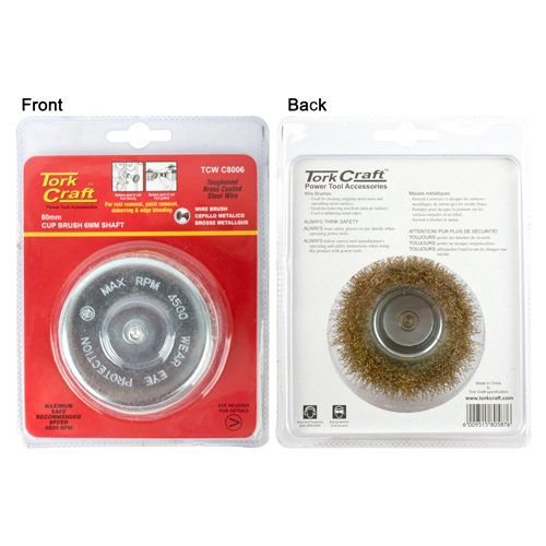 Wire Brush Cup 80Mmx6Mm Shaft