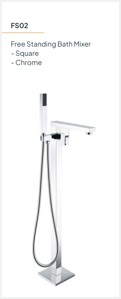 Free Standing Bath Mixer Square Blu-Motion Fs02