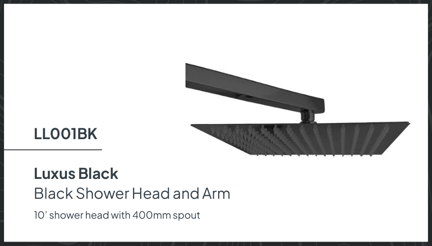 Shower Head Luvia Blk 10Inc