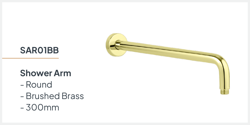 Shower Arm 400Mm Brass Rnd